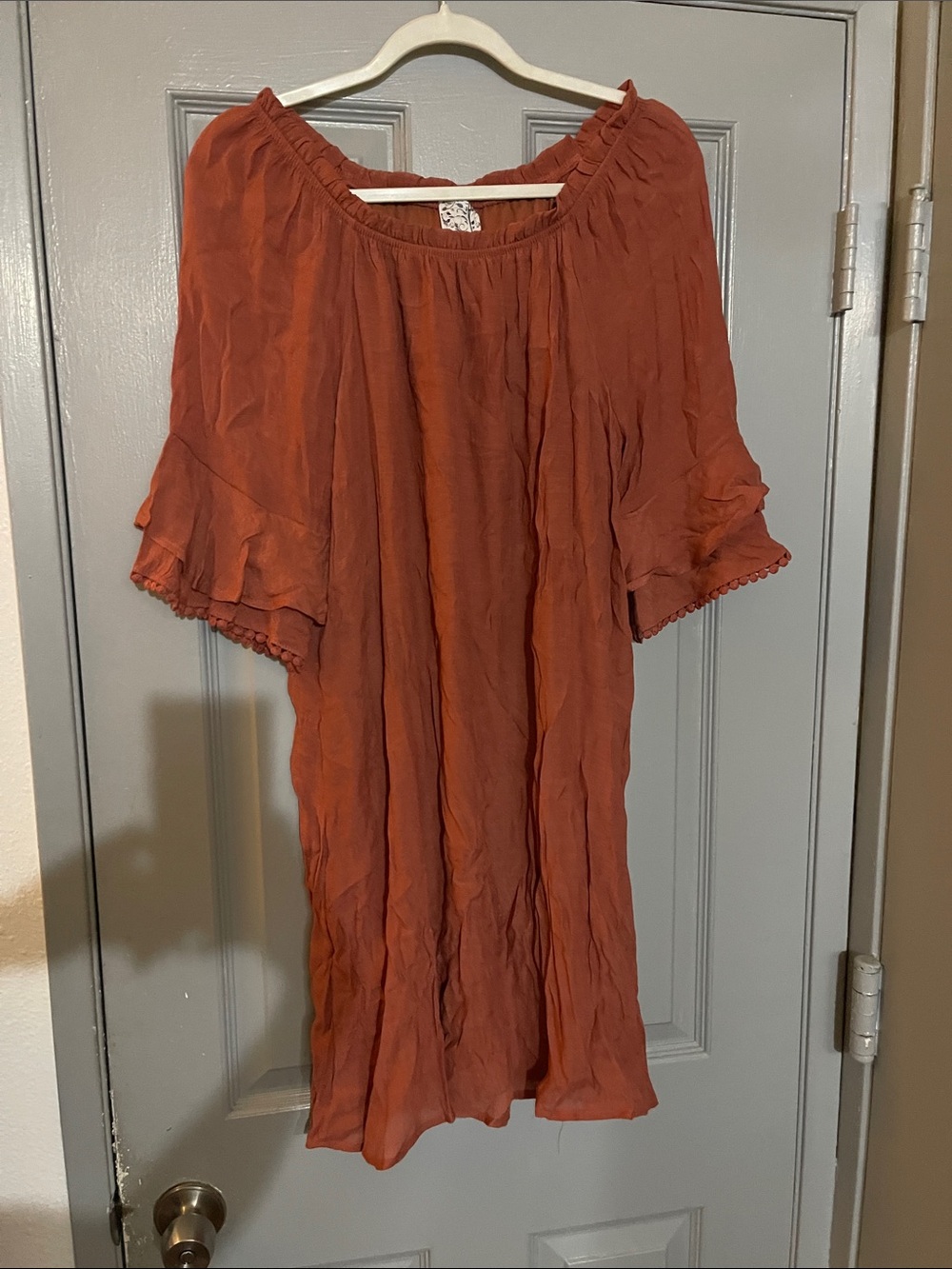 NAIF Rust Orange Midi Dress